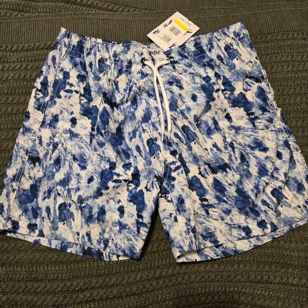Trunks Surf & Swim Co Mens swim trunks Blue Size Med Beachy Resort Wear Vacation
